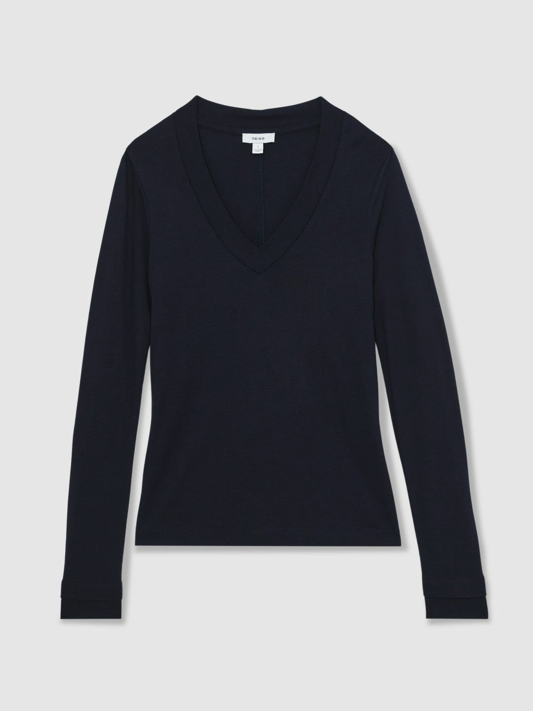 Reiss | Jersey V-Neck Top in Navy