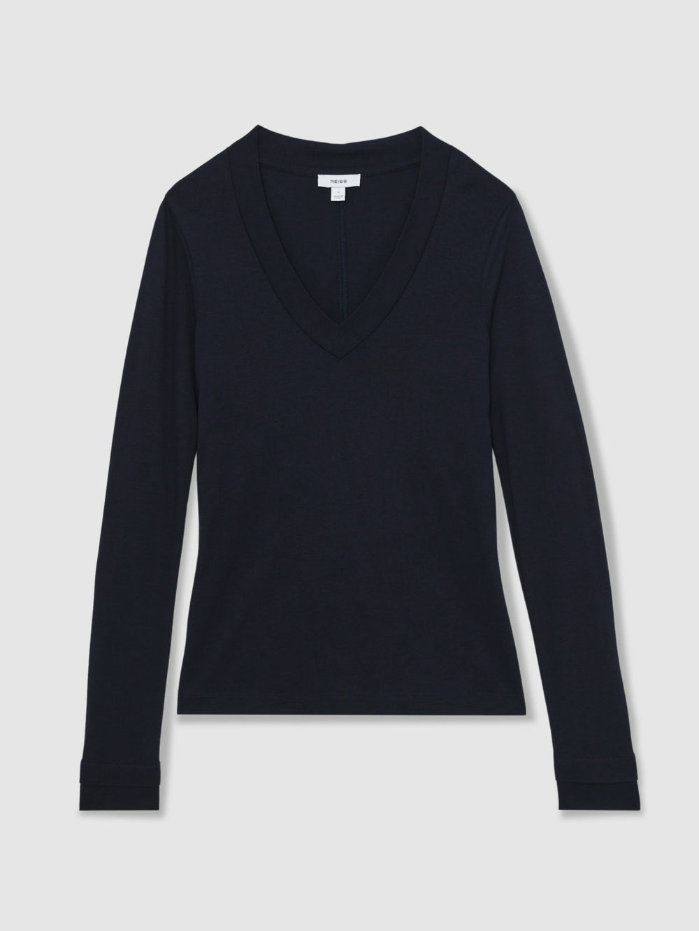 Reiss | Jersey V-Neck Top in Navy