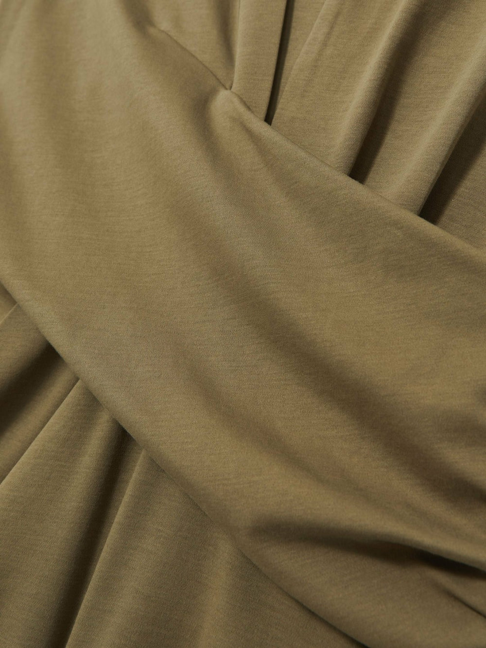 Reiss | Stretch-Cotton Wrap-Front Collar Top in Khaki Green