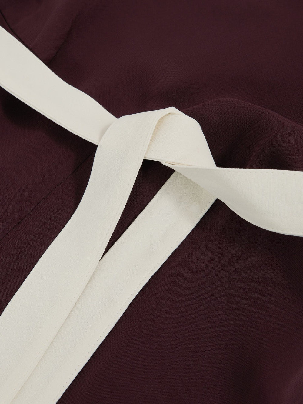Reiss | Colourblock Wide Leg Belted Jumpsuit in Burgundy/Cream