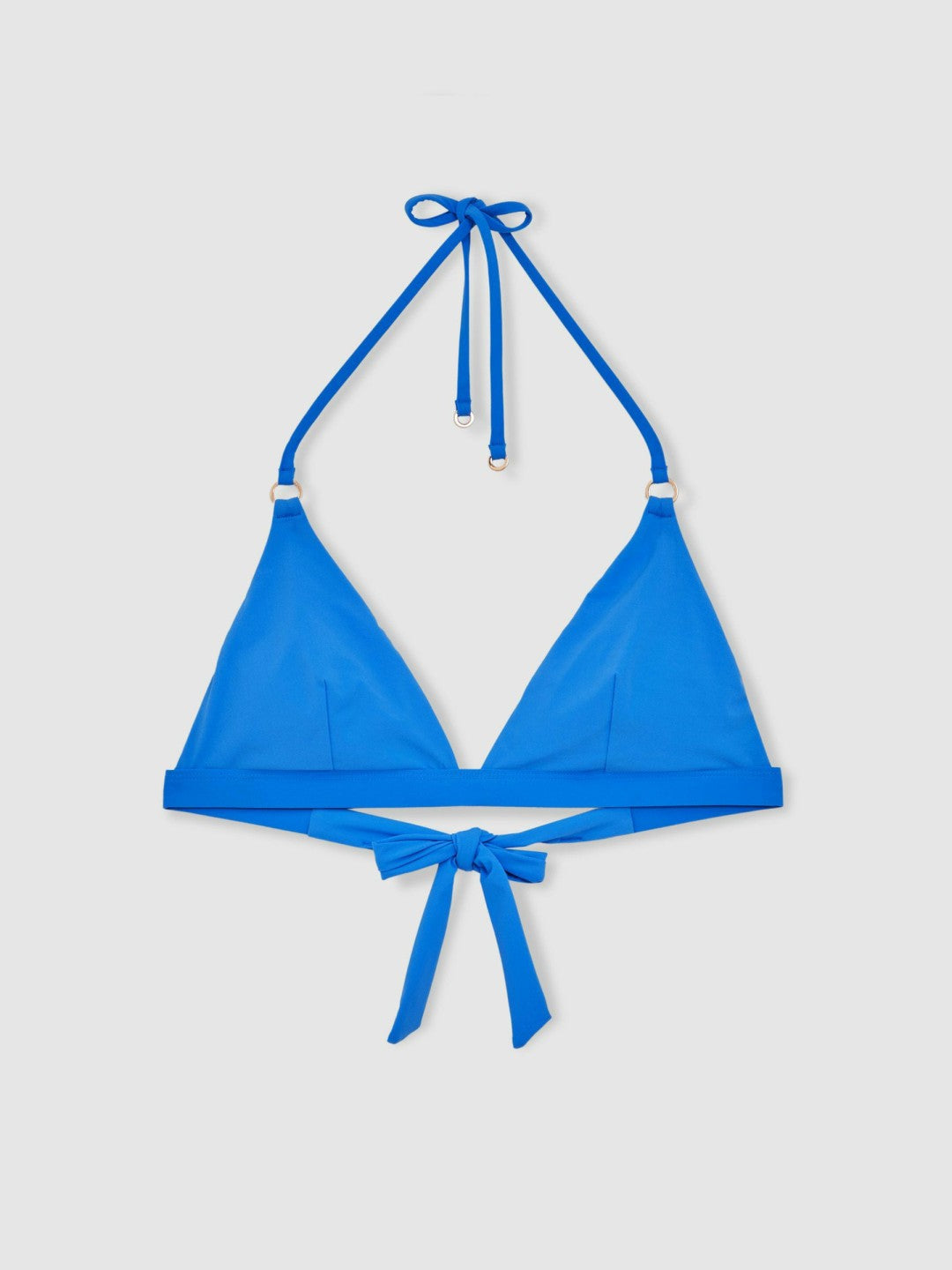 Reiss | Triangle Halterneck Bikini Top in Cornflower Blue