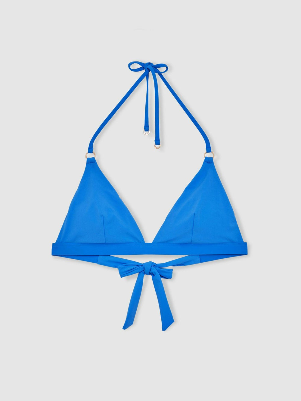 Reiss | Triangle Halterneck Bikini Top in Cornflower Blue