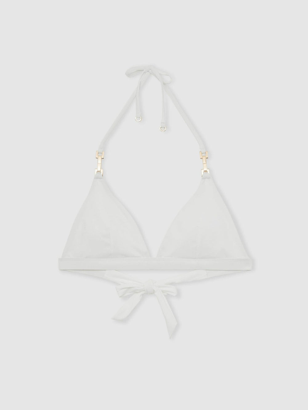 Reiss | Triangle Halter Neck Bikini Top in White