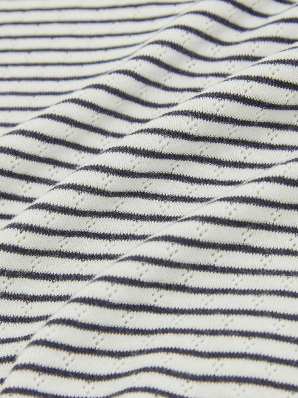 Reiss | 3-9 yrs Cotton Pointelle Long Sleeve Top in Navy/White