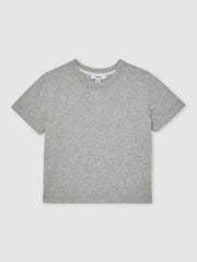 Reiss | 13-14 yrs Cotton-Blend Crew-Neck T-Shirt in Grey Marl
