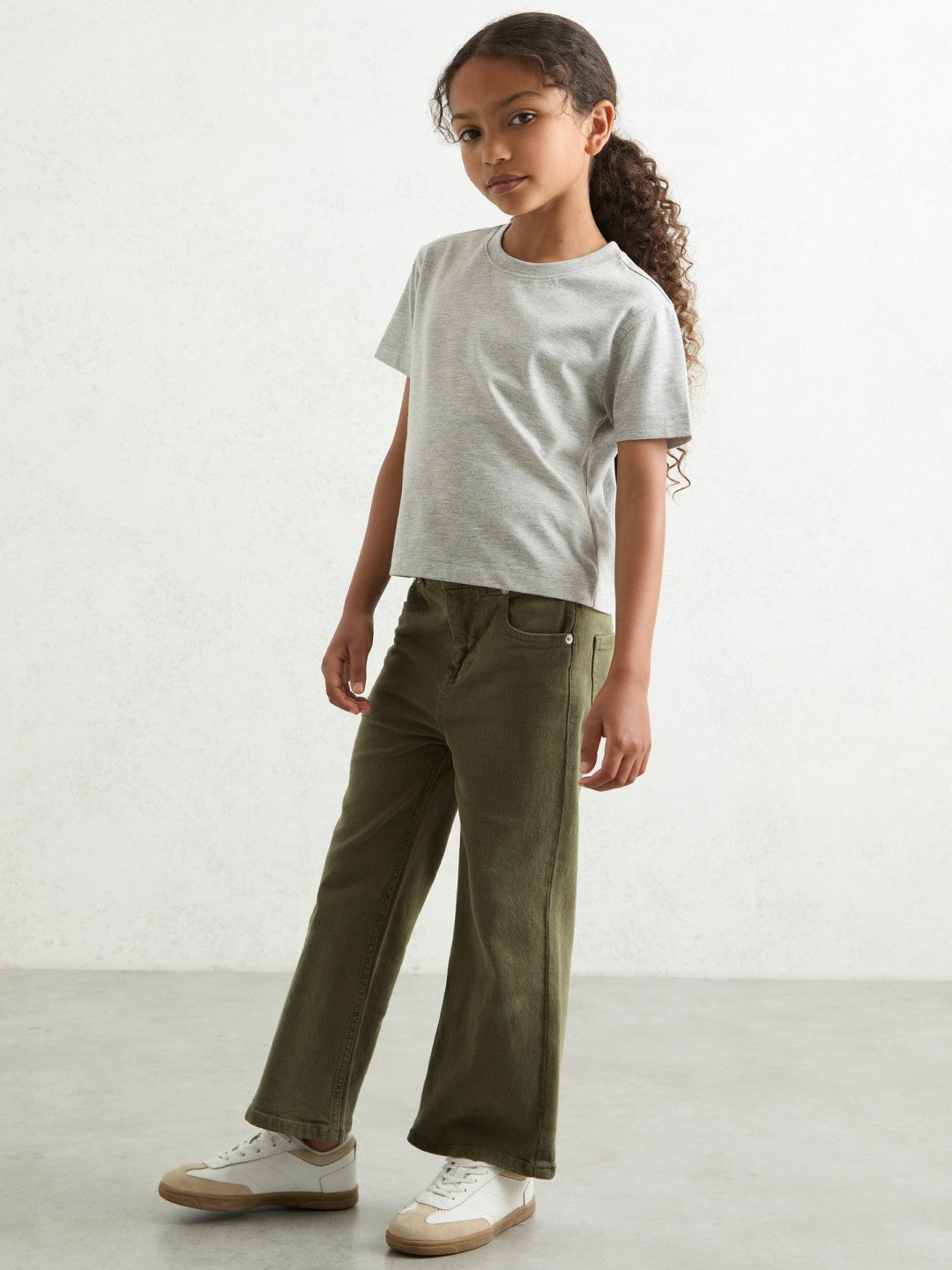 Reiss | 13-14 yrs Cotton-Blend Crew-Neck T-Shirt in Grey Marl