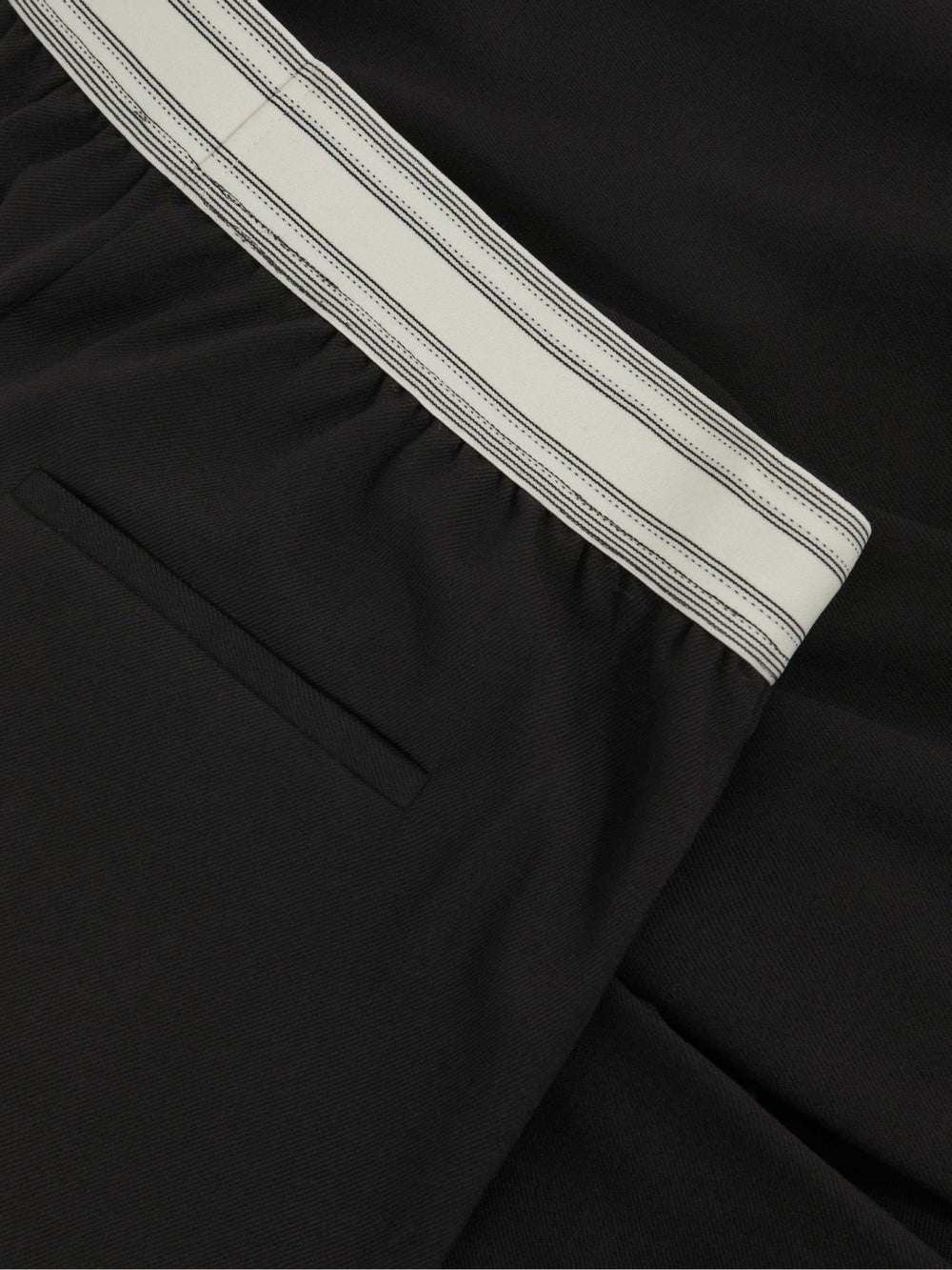 Reiss | Wide-Leg Contrast-Waistband Trousers in Black