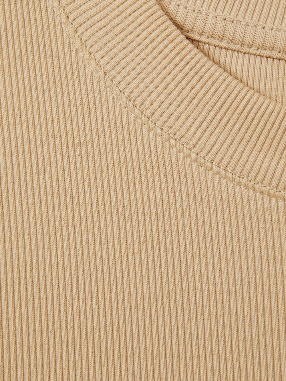 Reiss | Fine-Rib Ruched Vest Top in Camel