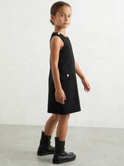 Reiss | 3-9 yrs Button-Detail Sleeveless Shift Dress in Black
