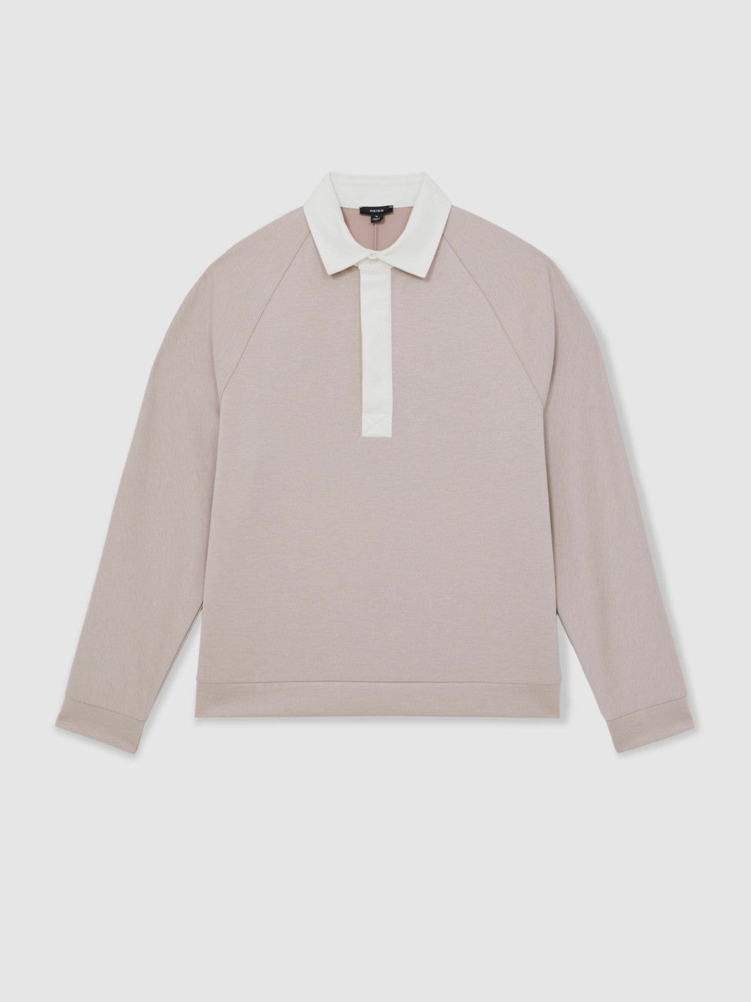 Reiss | Colour Block Rugby Shirt in Oatmeal/White