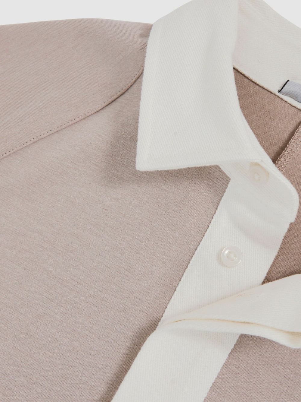 Reiss | Colour Block Rugby Shirt in Oatmeal/White