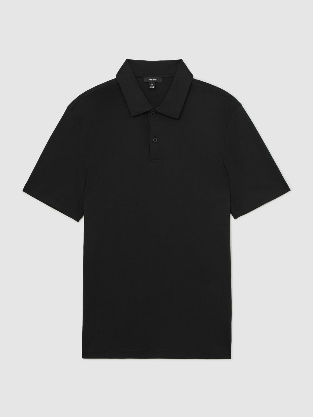 Reiss | Cotton Short-Sleeve Polo Shirt in Black