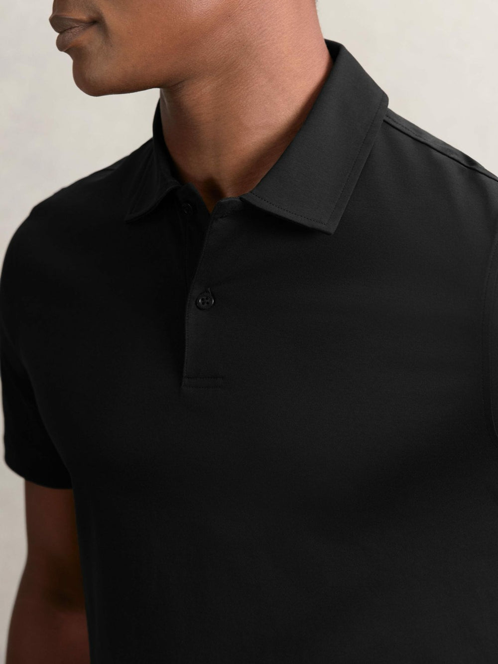 Reiss | Cotton Short-Sleeve Polo Shirt in Black