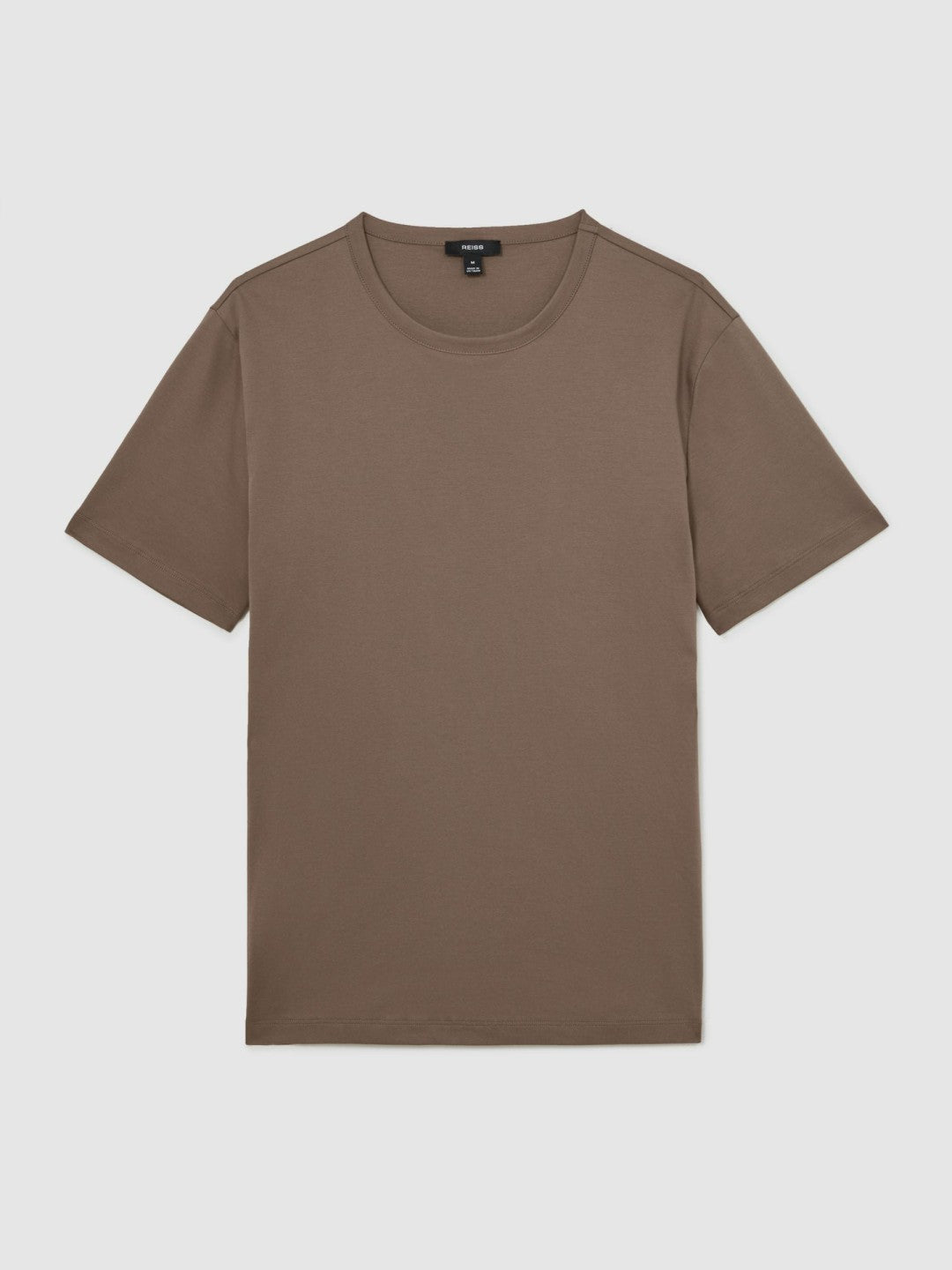 Reiss | Airwater-Cotton Crew-Neck T-Shirt in Taupe Brown