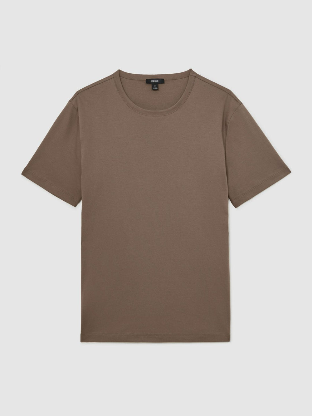 Reiss | Airwater-Cotton Crew-Neck T-Shirt in Taupe Brown
