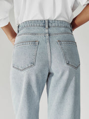 Reiss | Petite Mid-Rise Straight-Leg Jeans in Pale Blue