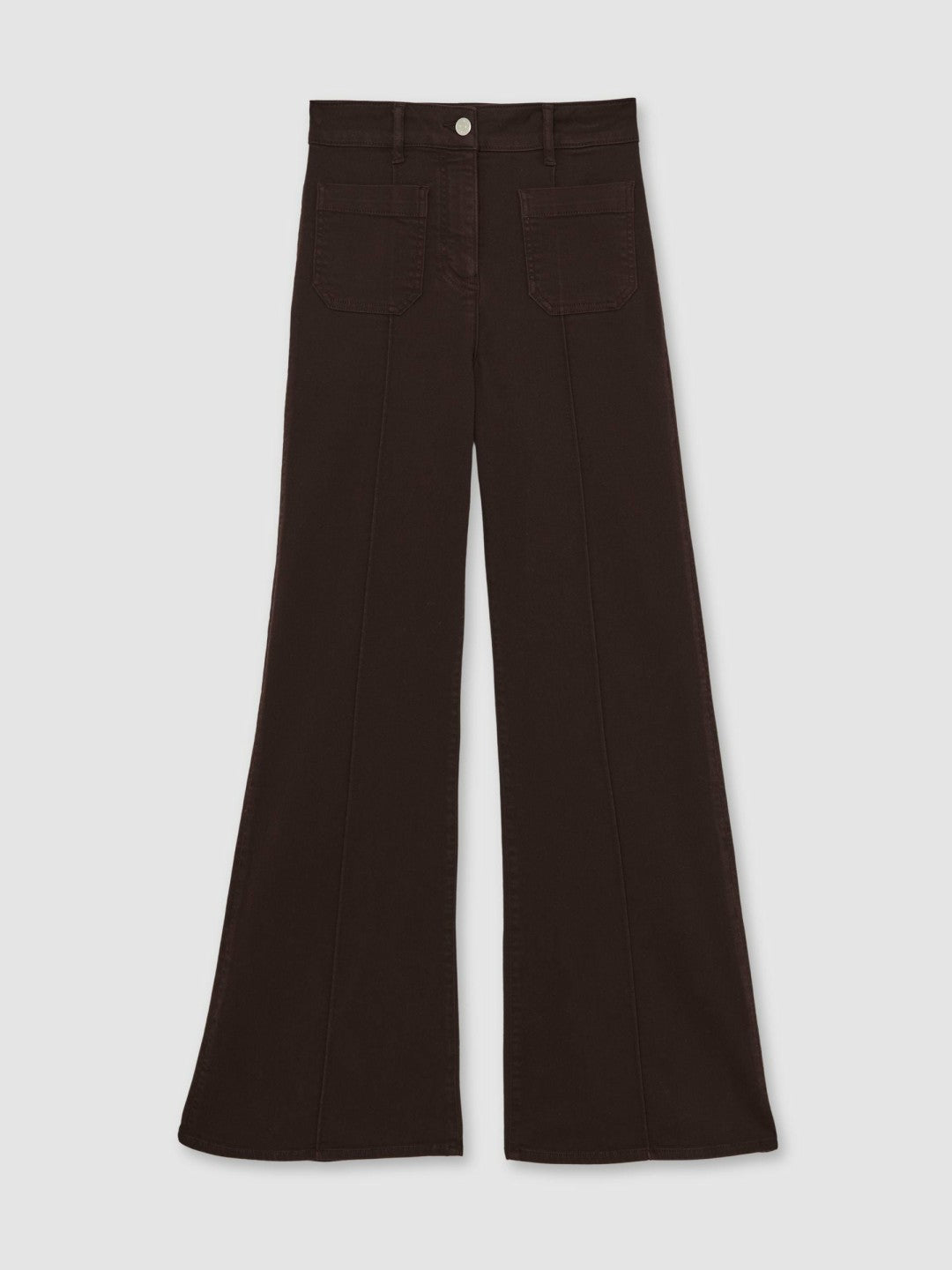 Reiss | Petite Patch-Pocket Flared Jeans in Burgundy