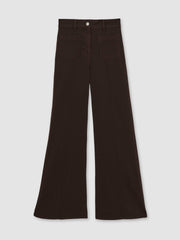 Reiss | Petite Patch-Pocket Flared Jeans in Burgundy