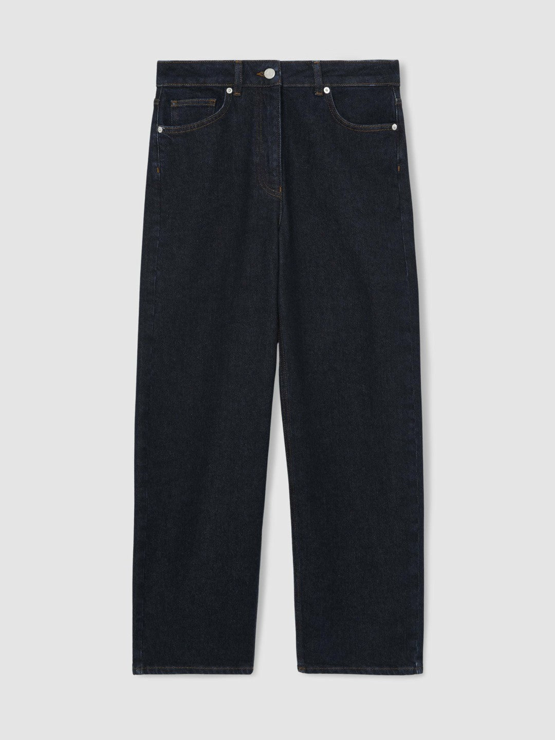 Reiss | Petite Mid-Rise Straight-Leg Jeans in Dark Blue