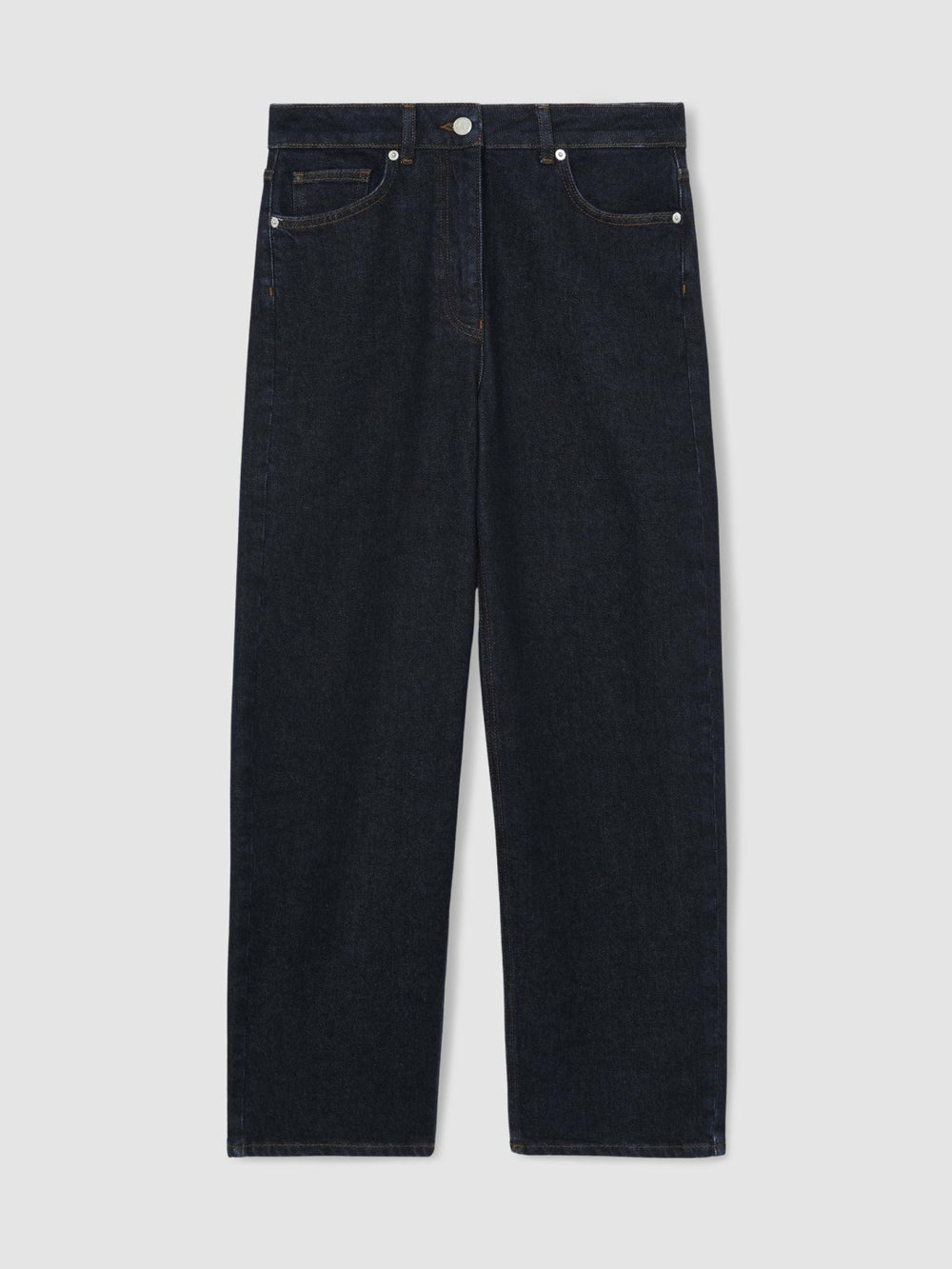 Reiss | Petite Mid-Rise Straight-Leg Jeans in Dark Blue