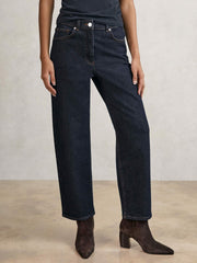 Reiss | Petite Mid-Rise Straight-Leg Jeans in Dark Blue