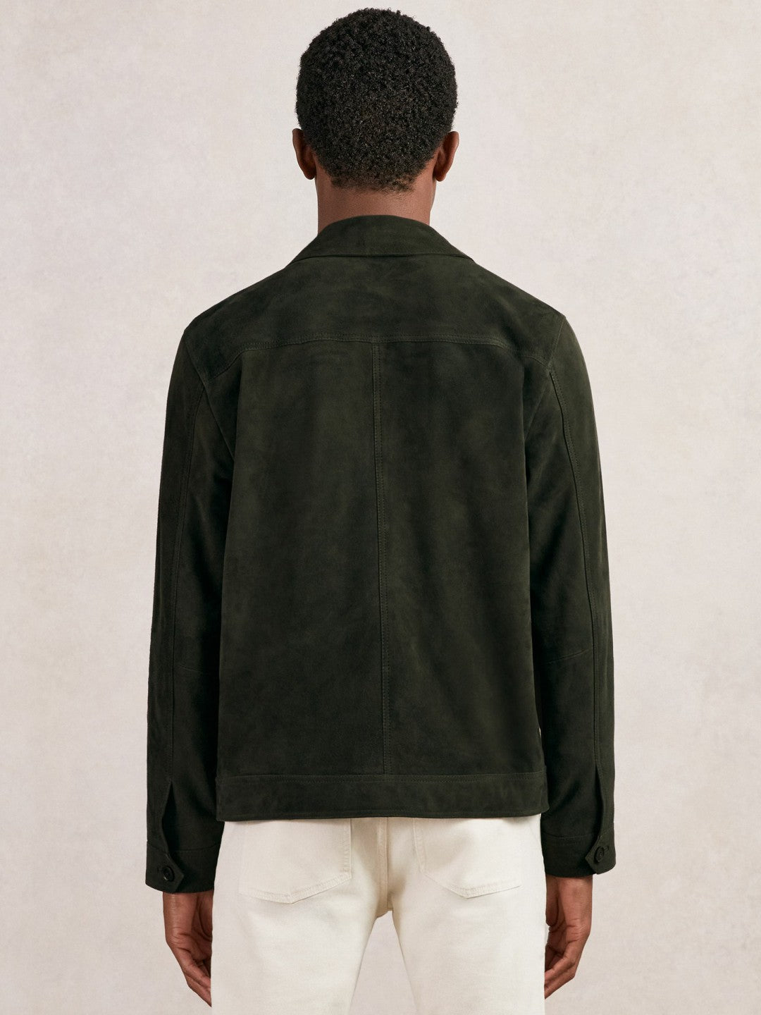 Reiss | Suede Worker Jacket in Dark Green