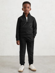 Reiss | 3-9 yrs Interlock Drawstring Joggers in Black