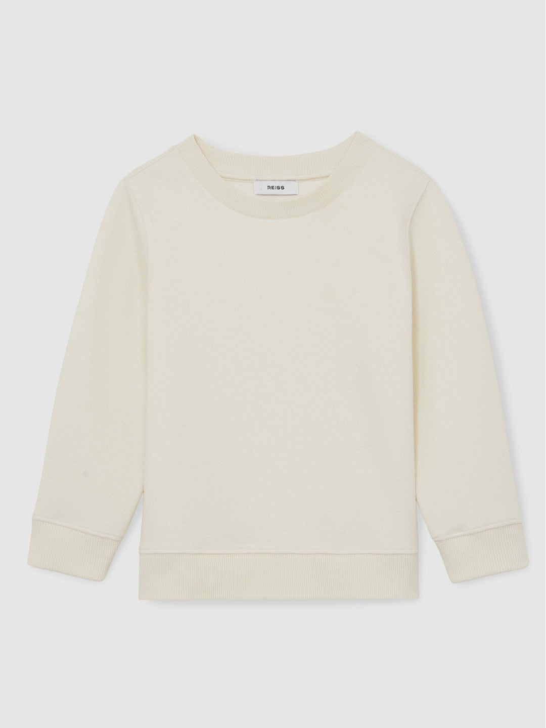 Reiss | 9-13 yrs Cotton-Blend Textured Sweatshirt in Off White