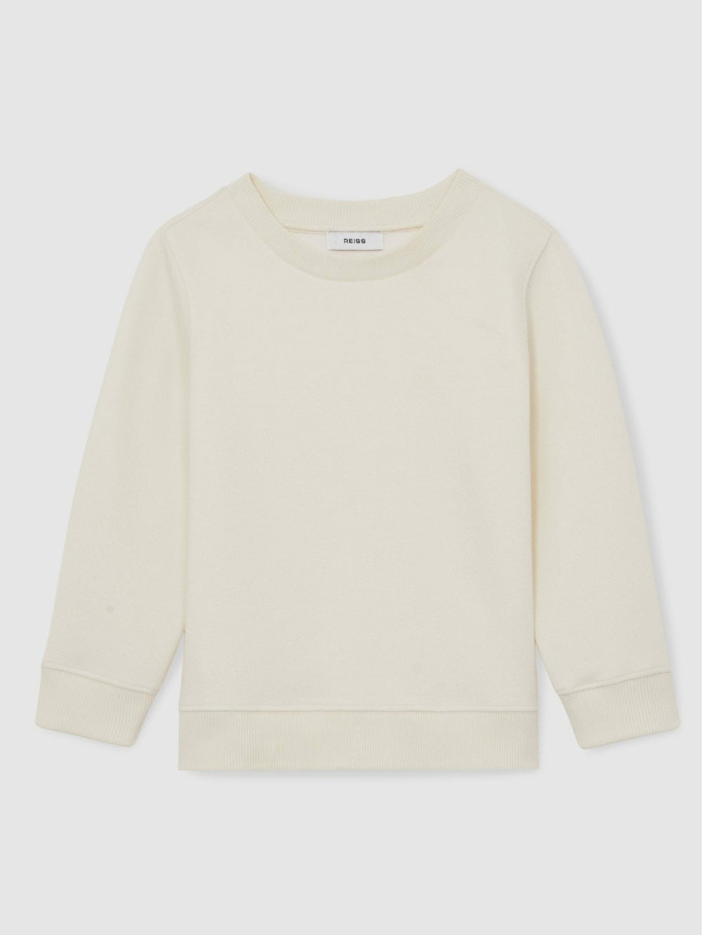 Reiss | 9-13 yrs Cotton-Blend Textured Sweatshirt in Off White