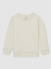 Reiss | 9-13 yrs Cotton-Blend Textured Sweatshirt in Off White