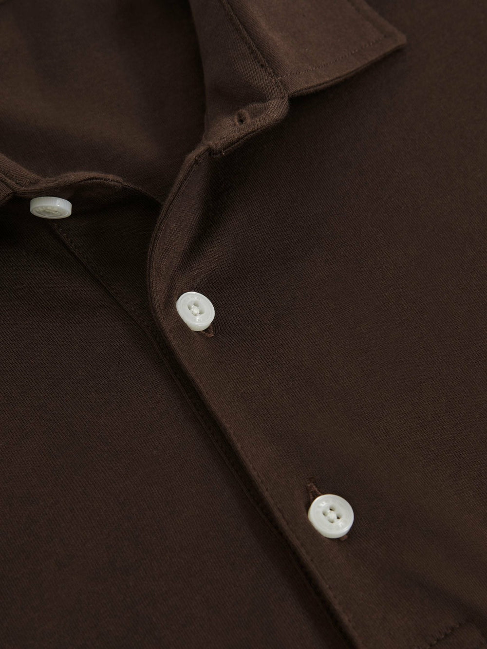 Reiss | Cotton-Jersey Long Sleeve Polo Shirt in Brown