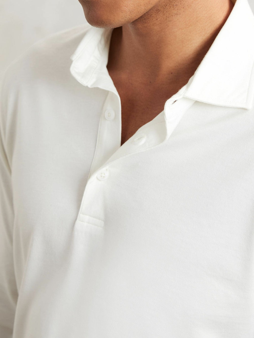 Reiss | Cotton-Jersey Long Sleeve Polo Shirt in White
