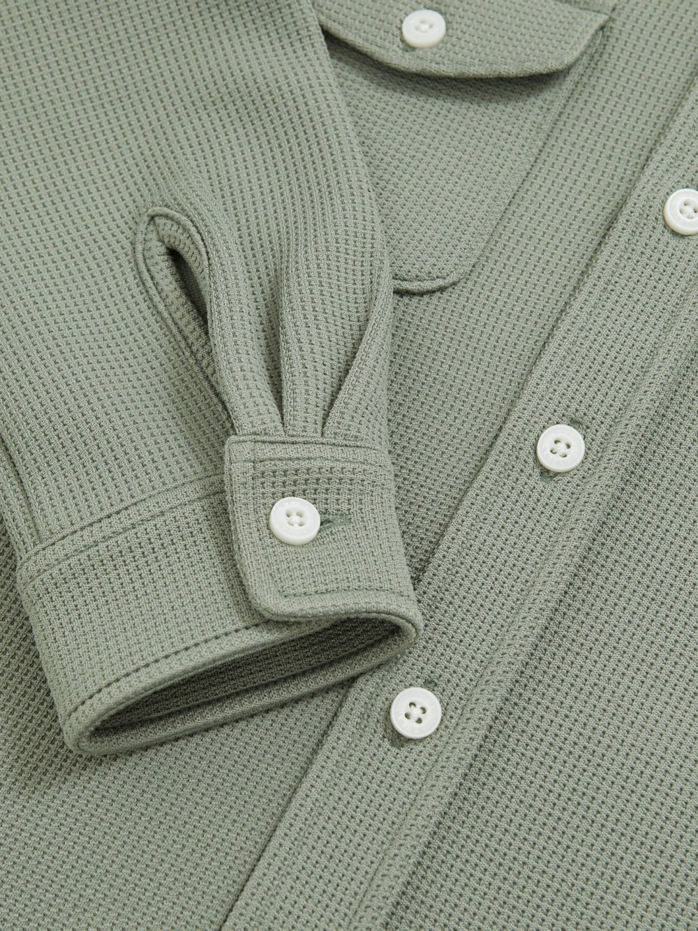 Reiss | 13-14 yrs Waffle-Textured Twin-Pocket Overshirt in Sage
