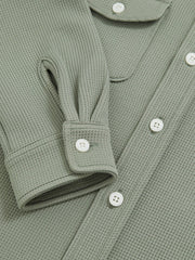 Reiss | 3-9 yrs Waffle-Textured Twin-Pocket Overshirt in Sage
