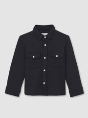 Reiss | 13-14 yrs Waffle-Textured Twin-Pocket Overshirt in Navy
