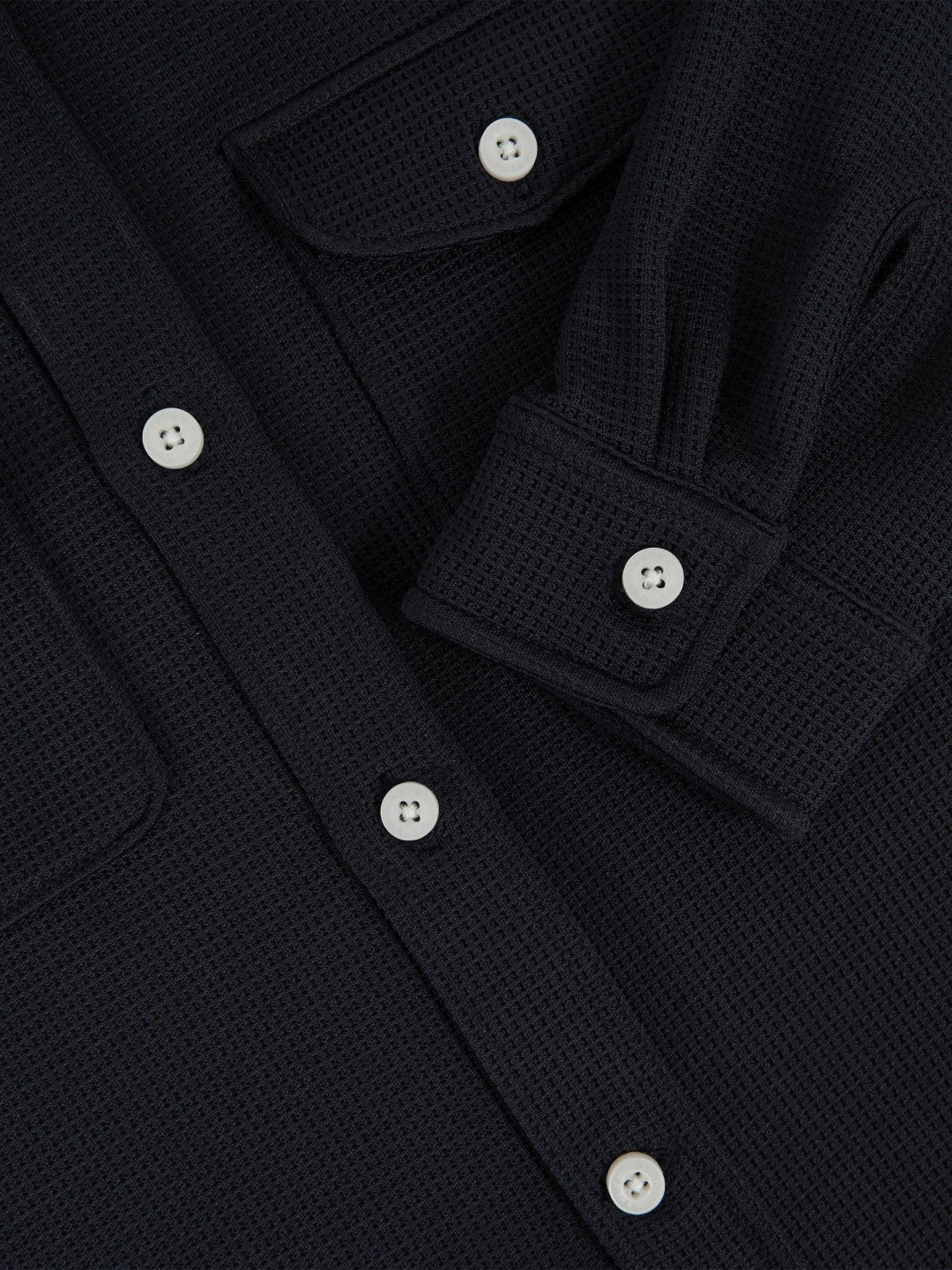 Reiss | 13-14 yrs Waffle-Textured Twin-Pocket Overshirt in Navy