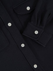 Reiss | 13-14 yrs Waffle-Textured Twin-Pocket Overshirt in Navy