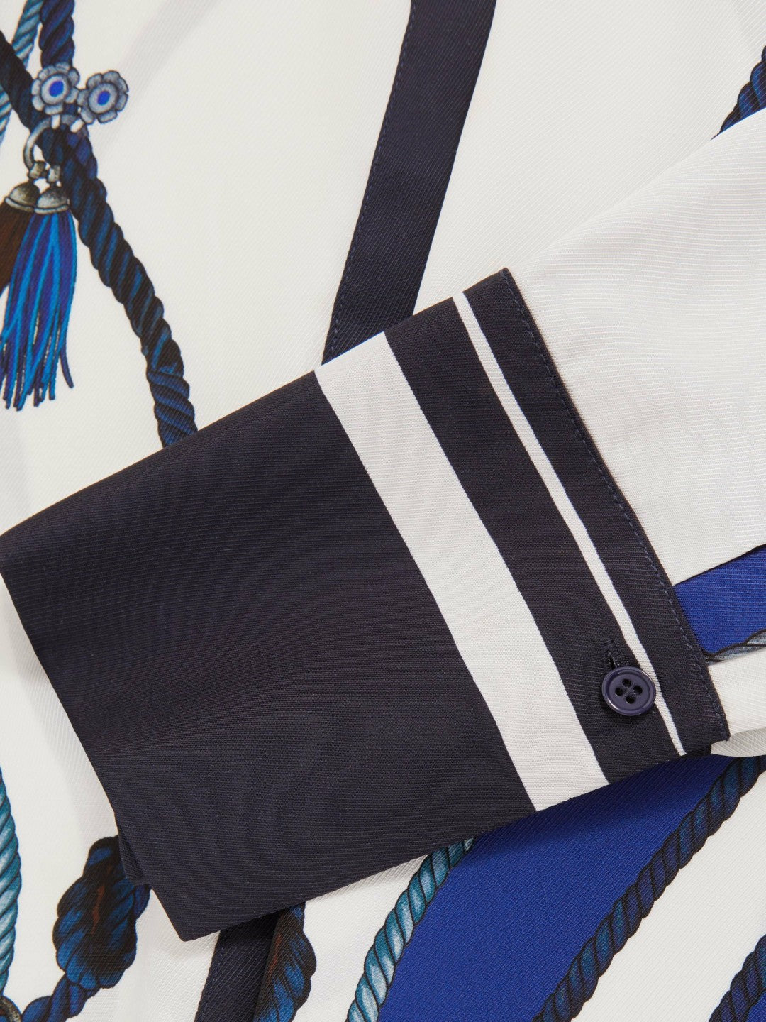 Reiss | Scarf Print Colourblock Shirt in Navy