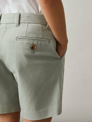 Reiss | 3-9 yrs Cotton Chino Shorts with Stretch in Pistachio