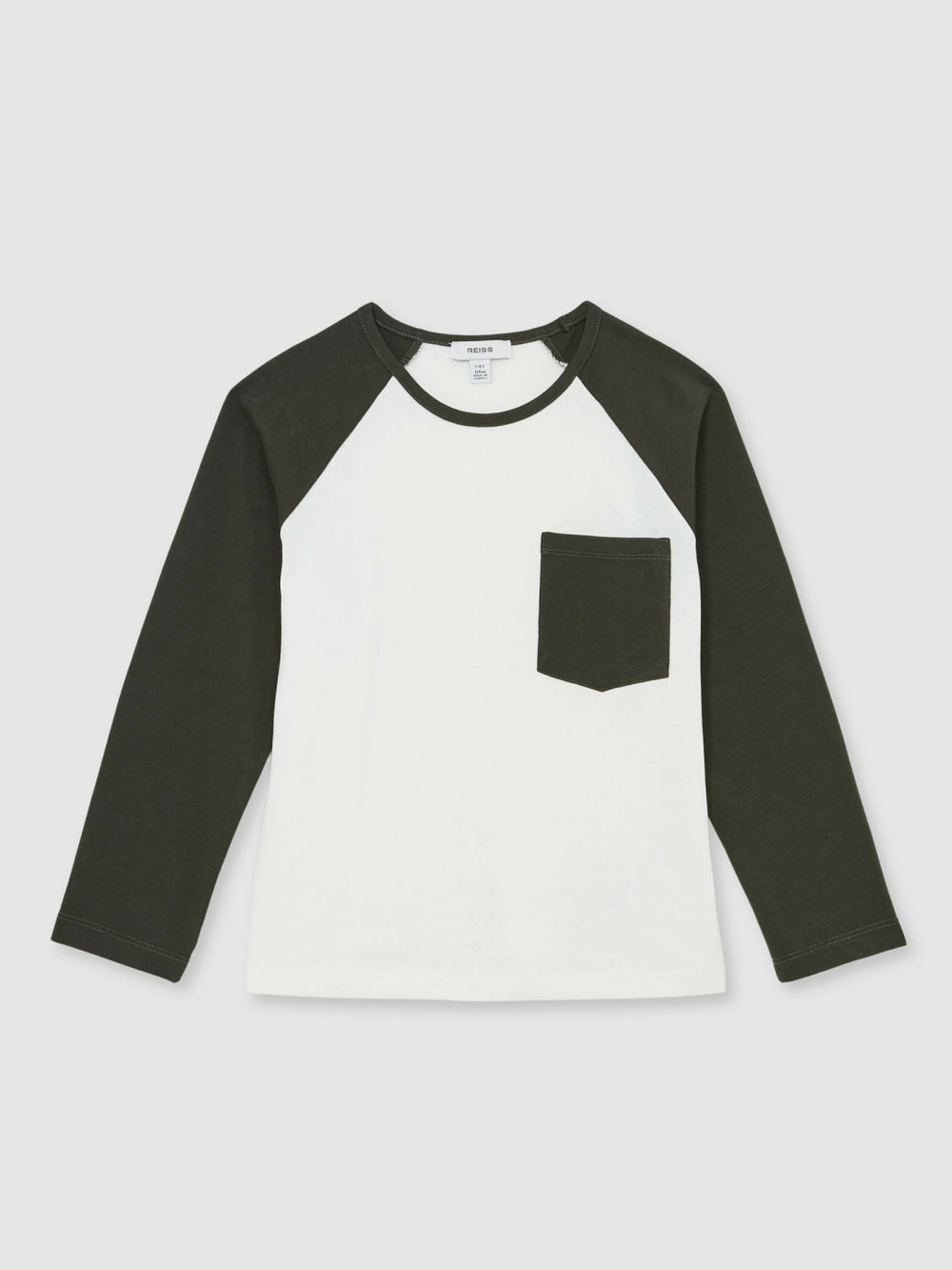 Reiss | 3-9 yrs Cotton Colour-Block Long-Sleeve T-Shirt in Green